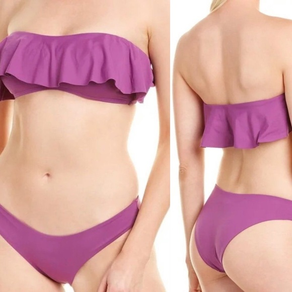 l*space Other - L*SPACE Purple Bikini Set Bandeau Tub Top And Cheeky Bottoms XS NWT